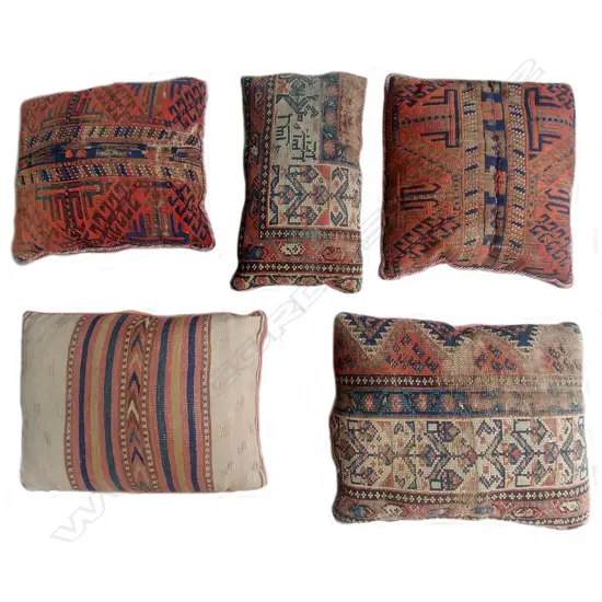 Five kilim and Persian rug cushions