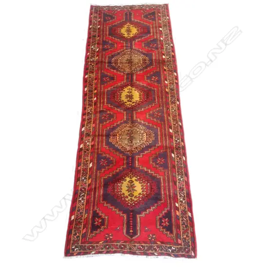 A hand knotted Hamadan runner