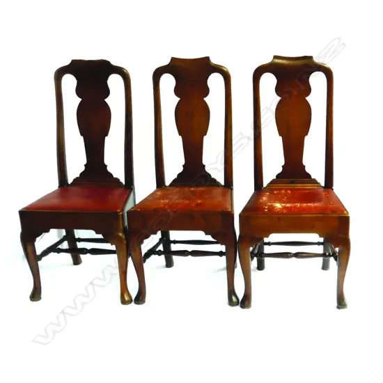 Three Georgian oak country chairs