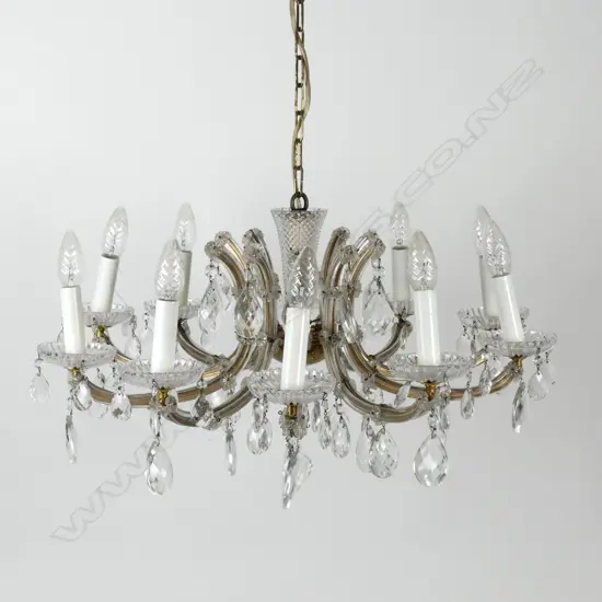 A 10 light crystal chandelier