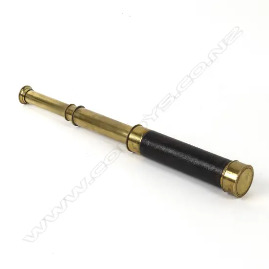 A brass three draw pocket telescope