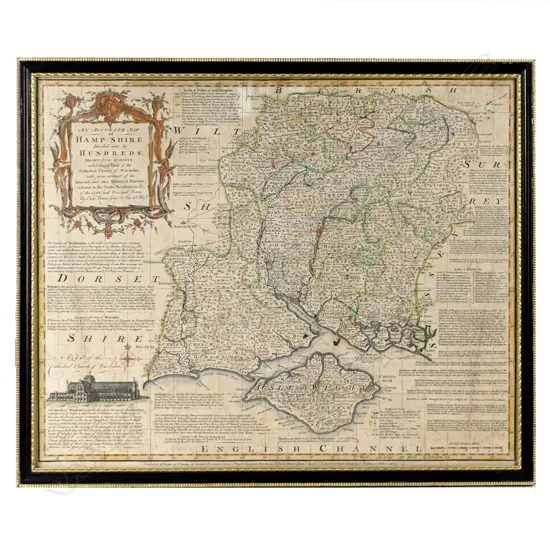 Emanuel Bowen 'An Accurate Map of Hampshire divided into its Hundreds'