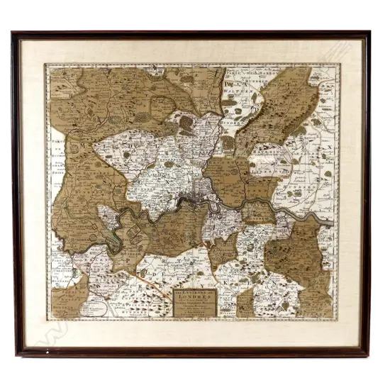 'Les Environs de Londres...' 18thC map of the vicinity of London