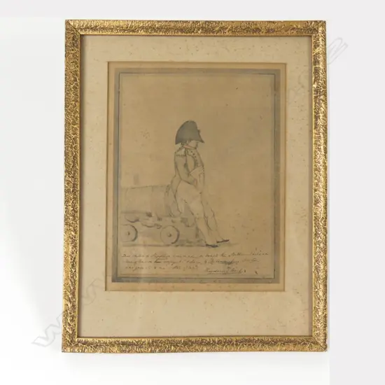 An uncommon hand coloured lithograph of Napoleon