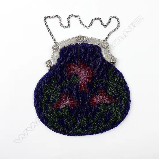 A Berlin beadwork evening purse