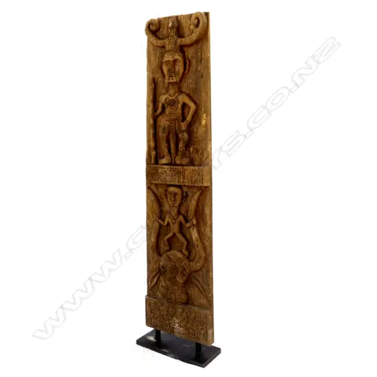An old Borneo Dayak tall carved panel