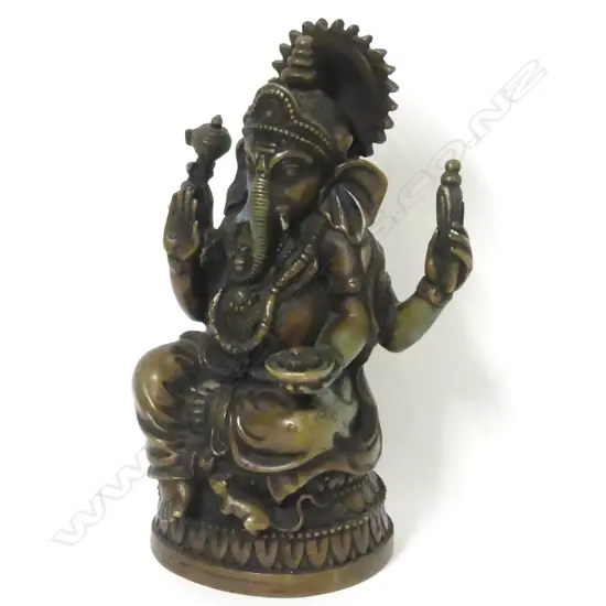 A Nepalese Hindu bronze statuette of Ganesh