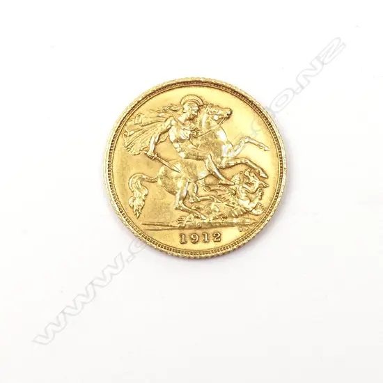 A 1912 gold half sovereign