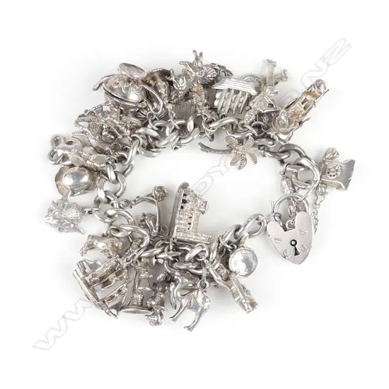 A silver charm bracelet