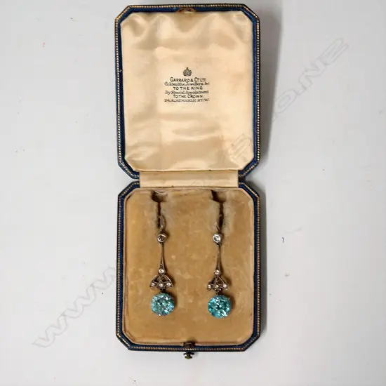 A pair of Art Deco silver and paste drop earrings