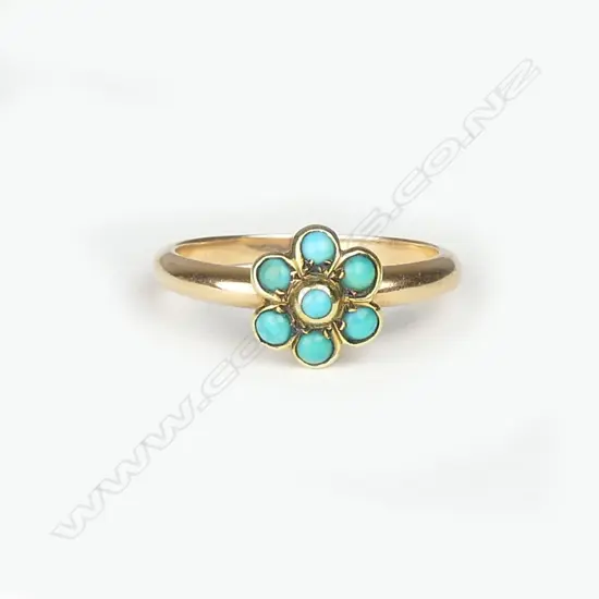A 9ct gold and turquoise ring