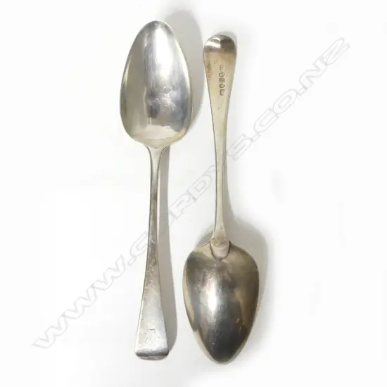 A pair of George III silver tablespoons