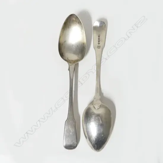 A pair of George III silver tablespoons