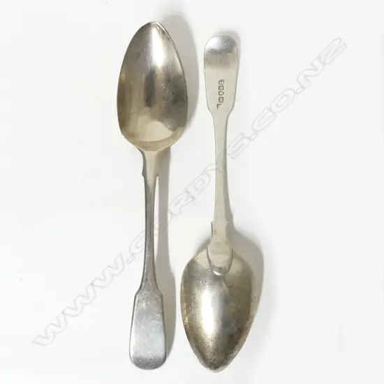 A pair of George III silver tablespoons