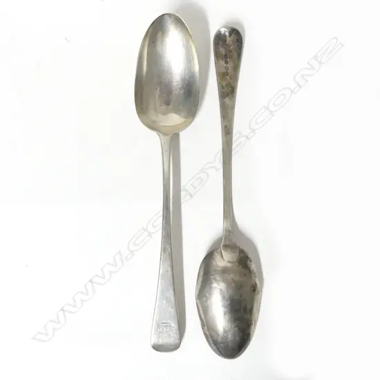 A pair of George III silver tablespoons