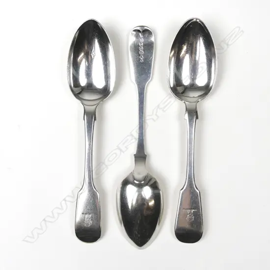 Three Victorian silver dessert spoons
