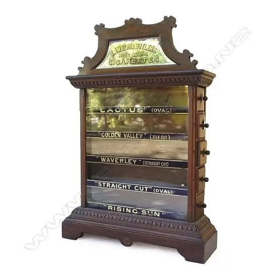 A Victorian 'Lambert & Butler's High Class Cigarettes' shop display countertop cabinet