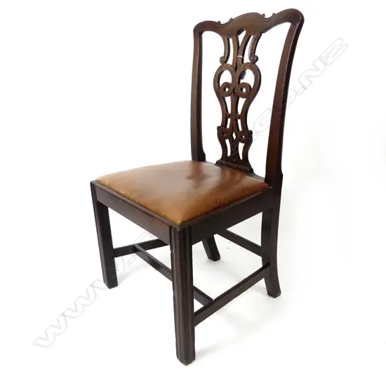George III mahogany Chippendale side chair