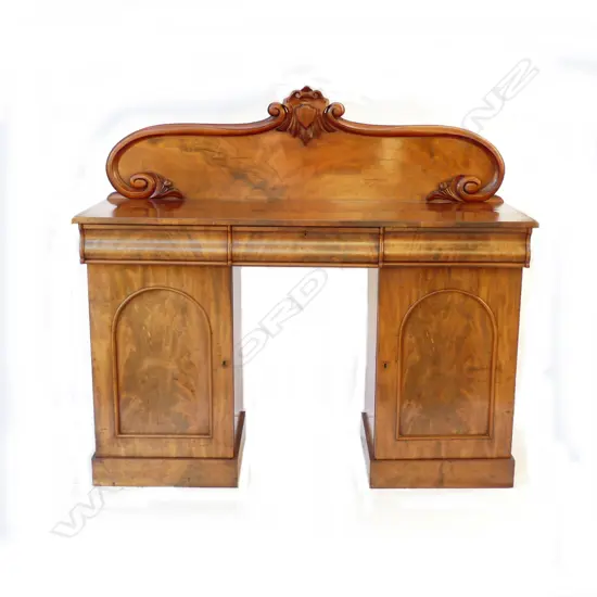 A 19thC mahogany twin pedestal sideboard