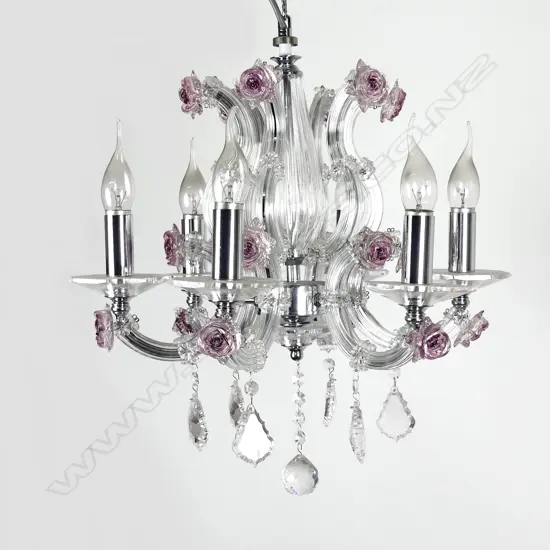 A stylish crystal chandelier