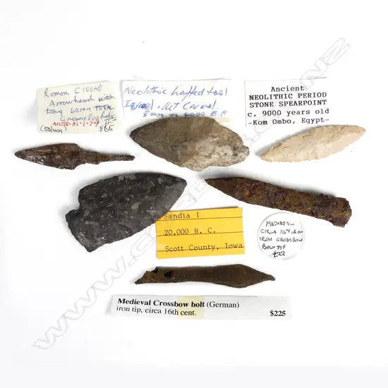 Two Medieval iron crossbow tips