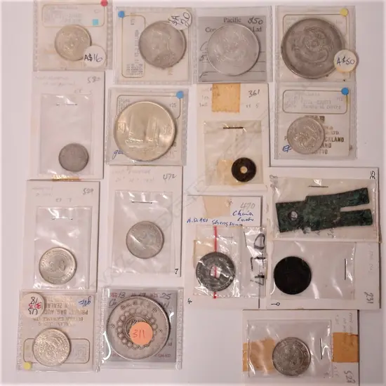 A collection of 17 old mainly Chinese coins