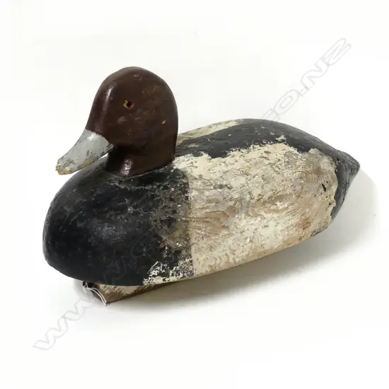 A vintage redhead duck decoy