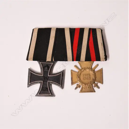 Two German WWI medals a Second Class Iron Cross