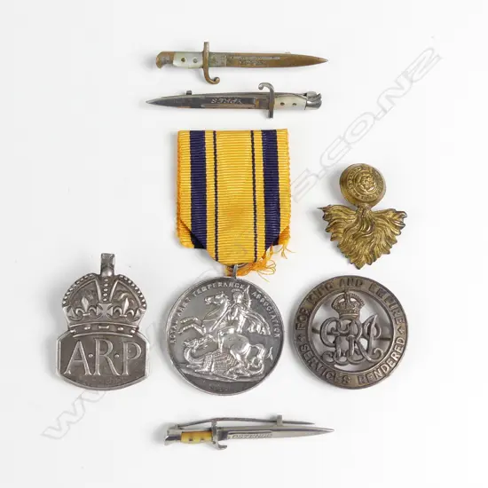 Various badges and medal