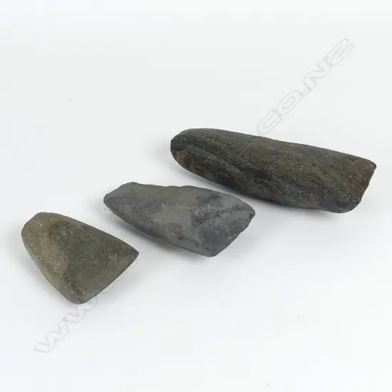 Three pre-European stone toki (adzes)