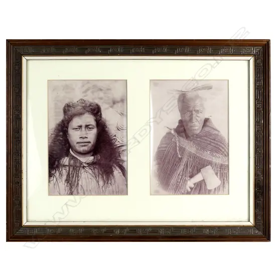 Two 19thC Maori portrait albumen photographs