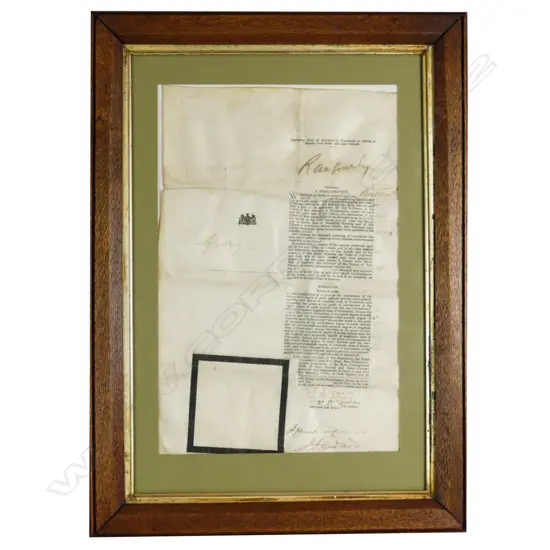 A signed parchment copy of 1901 NZ legislature Order in Council proclamation