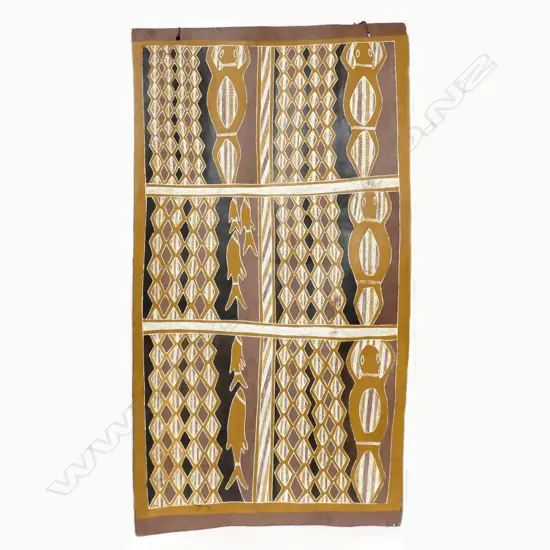 An Australian Wandjira tribe aboriginal bark painting