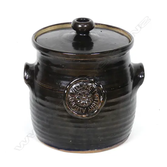 An Albany Village Pottery lidded jar