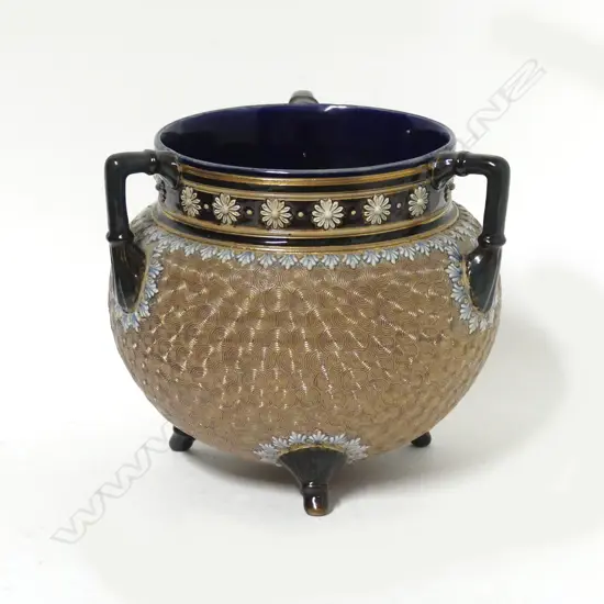 A Doulton Lambeth cauldron shape vase
