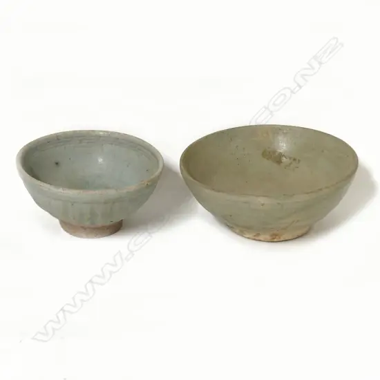 A Song-style small celadon bowl and Qingbai bowl