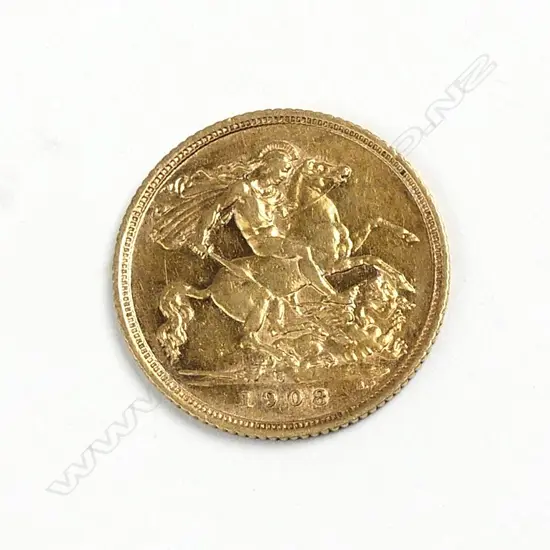 A gold half sovereign
