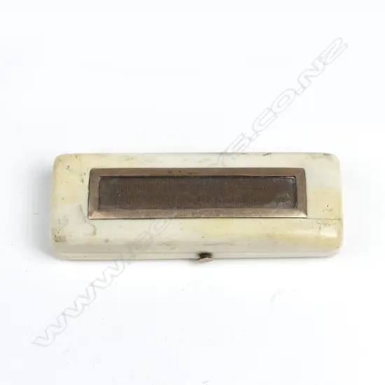 A George III period ivory and 15ct rose gold toothpick holder