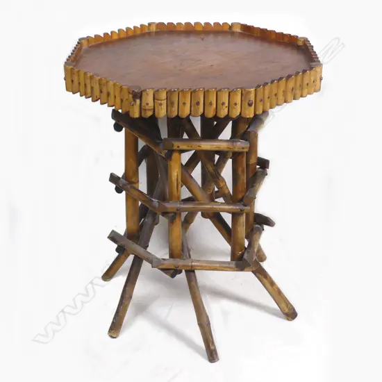 An Edwardian bamboo occasional table