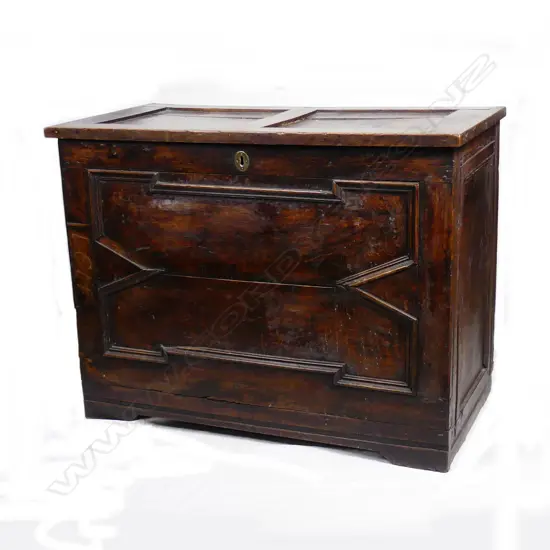 An unusually deep Georgian oak coffer