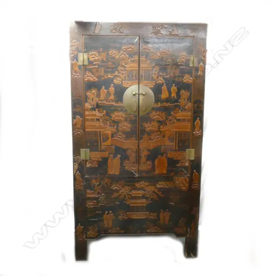 A large Chinese lacquered cabinet