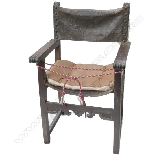 An 18thC oak armchair