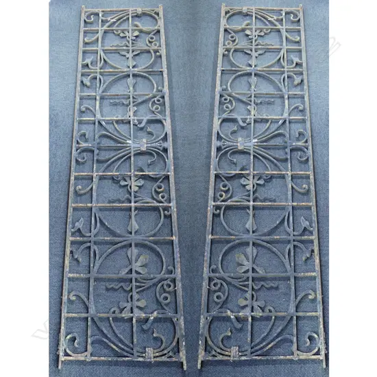 A pair of 19thC cast iron balustrade railings