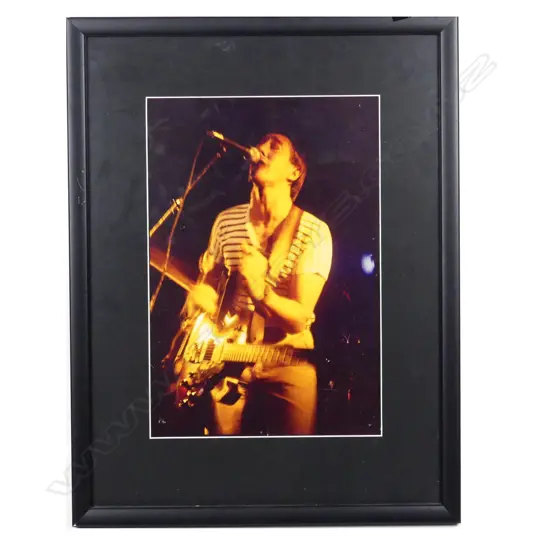 FRAMED PHOTO OF MIDGE MARSDEN IN CONCERT, 360 x 240mm