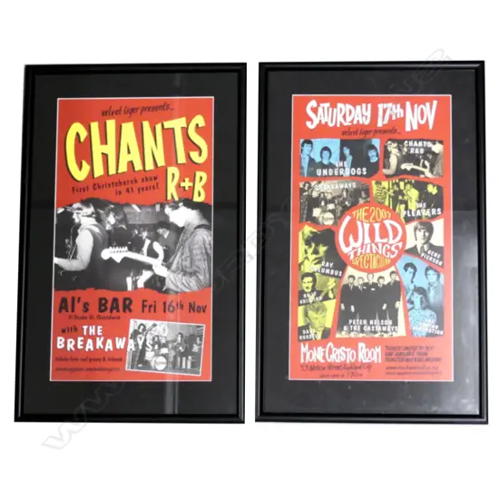 Two framed promotional posters