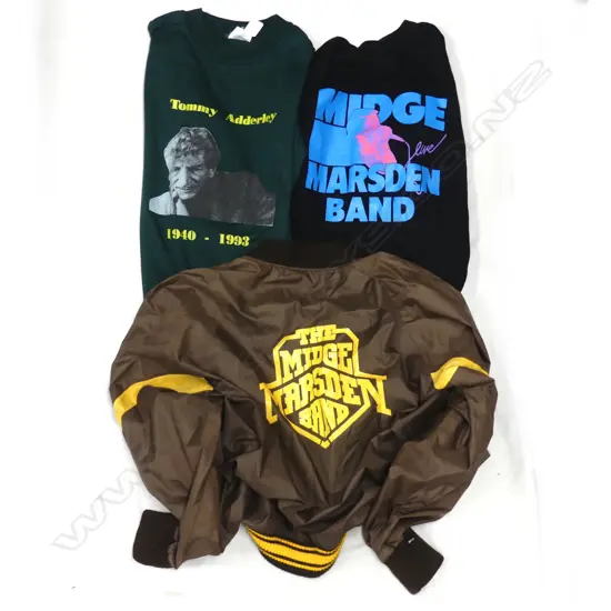 MIDGE MARSDEN BAND TOUR JACKET + 2 TEE SHIRTS MIDGE MARSDEN +TOMMY ADDERLEY