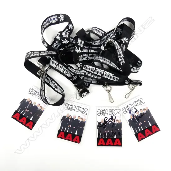 Four Split Enz backstage passes