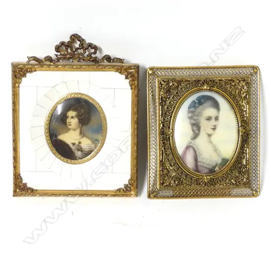 Two French portrait miniatures on ivorine panels