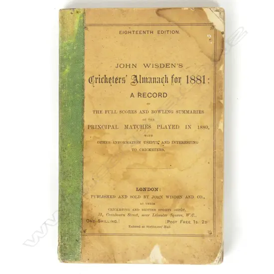 'John Wisden's Cricketers' Almanack for 1881'