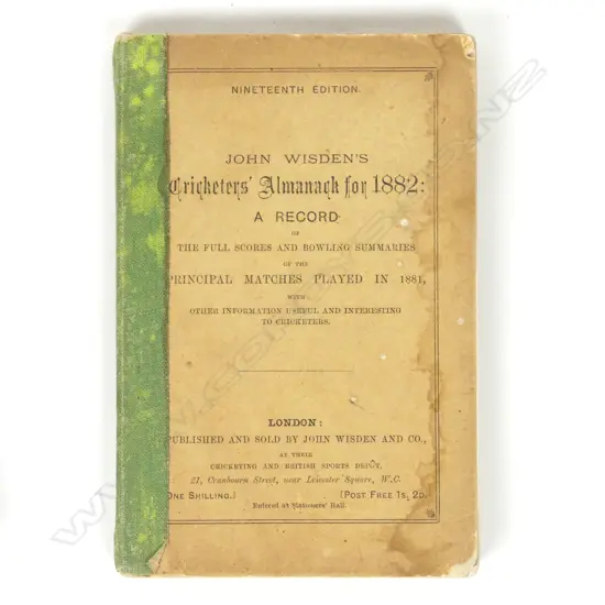 'John Wisden's Cricketers' Almanack for 1882'